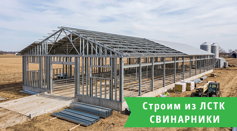 Свинарники из ЛСТК: строительство свинарника под ключ